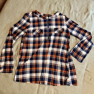 Quarter zip flannel top